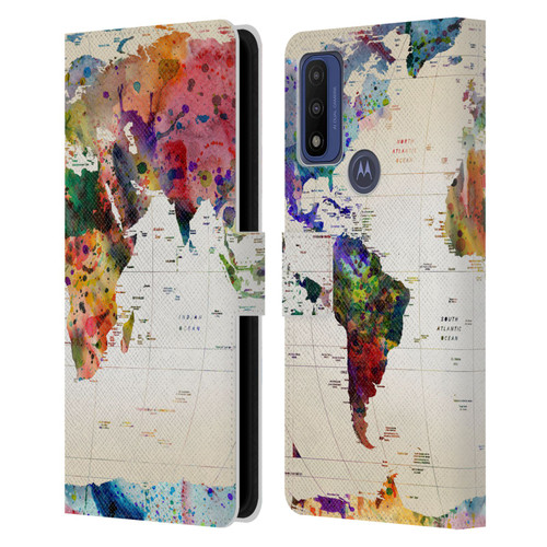Mark Ashkenazi Pop Culture Map Of The World Leather Book Wallet Case Cover For Motorola G Pure