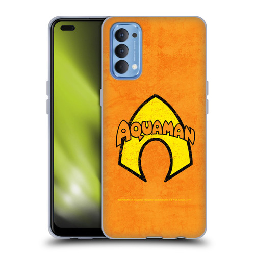 Aquaman DC Comics Logo Classic Distressed Look Soft Gel Case for OPPO Reno 4 5G