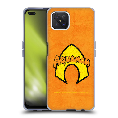 Aquaman DC Comics Logo Classic Distressed Look Soft Gel Case for OPPO Reno4 Z 5G