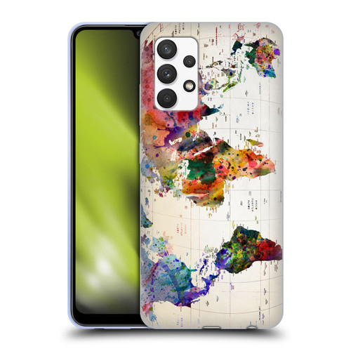 Mark Ashkenazi Pop Culture Map Of The World Soft Gel Case for Samsung Galaxy A32 (2021)