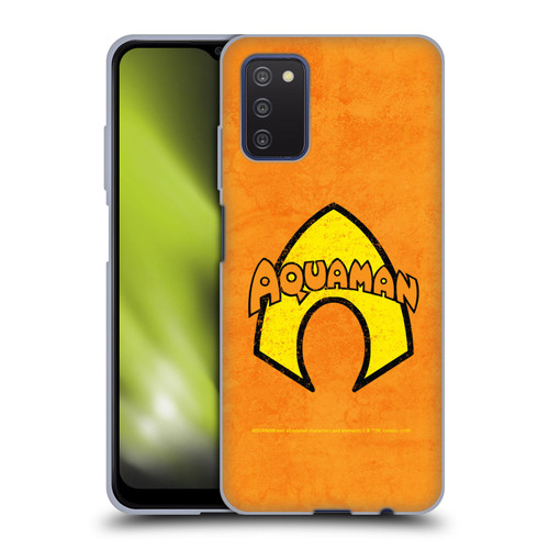 Aquaman DC Comics Logo Classic Distressed Look Soft Gel Case for Samsung Galaxy A03s (2021)