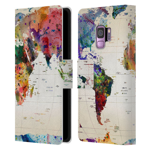 Mark Ashkenazi Pop Culture Map Of The World Leather Book Wallet Case Cover For Samsung Galaxy S9