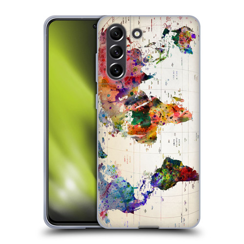 Mark Ashkenazi Pop Culture Map Of The World Soft Gel Case for Samsung Galaxy S21 FE 5G