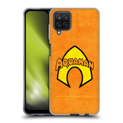 Aquaman DC Comics Logo Classic Distressed Look Soft Gel Case for Samsung Galaxy A12 (2020)