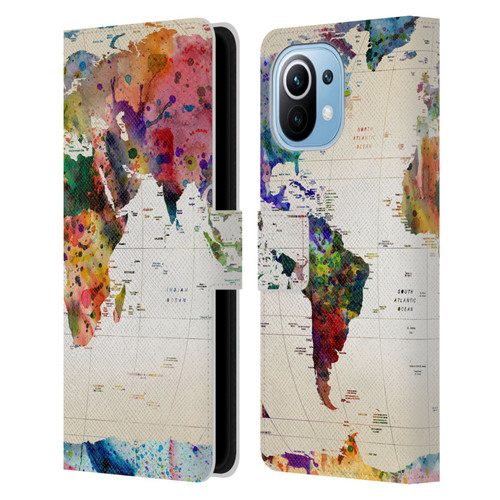 Mark Ashkenazi Pop Culture Map Of The World Leather Book Wallet Case Cover For Xiaomi Mi 11