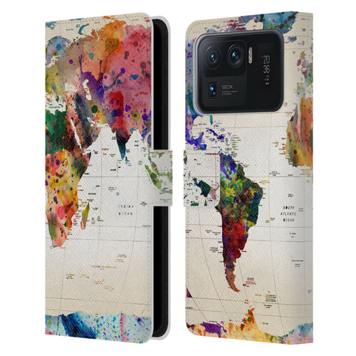 Mark Ashkenazi Pop Culture Map Of The World Leather Book Wallet Case Cover For Xiaomi Mi 11 Ultra