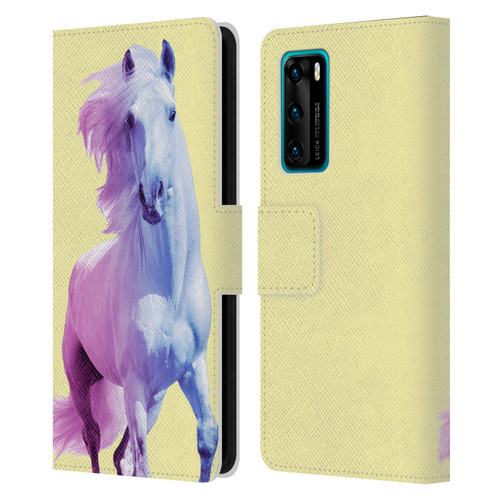 Mark Ashkenazi Pastel Potraits Yellow Horse Leather Book Wallet Case Cover For Huawei P40 5G