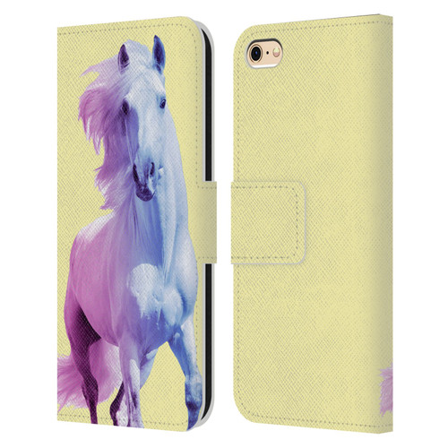 Mark Ashkenazi Pastel Potraits Yellow Horse Leather Book Wallet Case Cover For Apple iPhone 6 / iPhone 6s