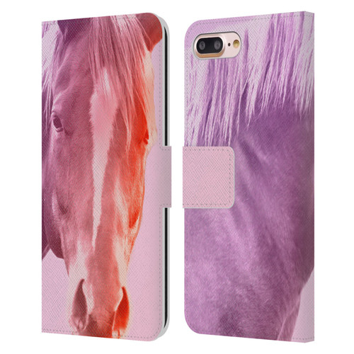 Mark Ashkenazi Pastel Potraits Horse Leather Book Wallet Case Cover For Apple iPhone 7 Plus / iPhone 8 Plus