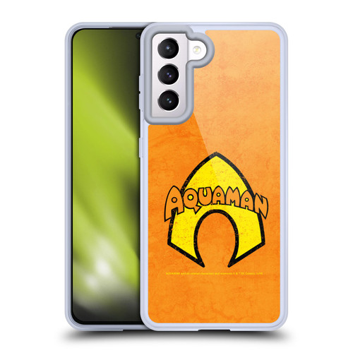 Aquaman DC Comics Logo Classic Distressed Look Soft Gel Case for Samsung Galaxy S21 5G