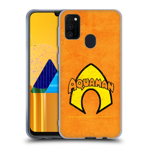 Aquaman DC Comics Logo Classic Distressed Look Soft Gel Case for Samsung Galaxy M30s (2019)/M21 (2020)
