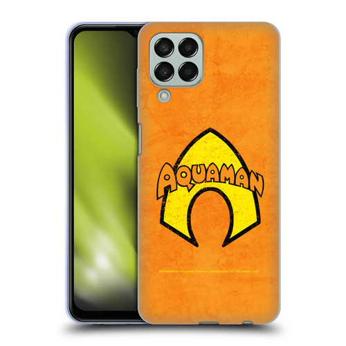 Aquaman DC Comics Logo Classic Distressed Look Soft Gel Case for Samsung Galaxy M33 (2022)