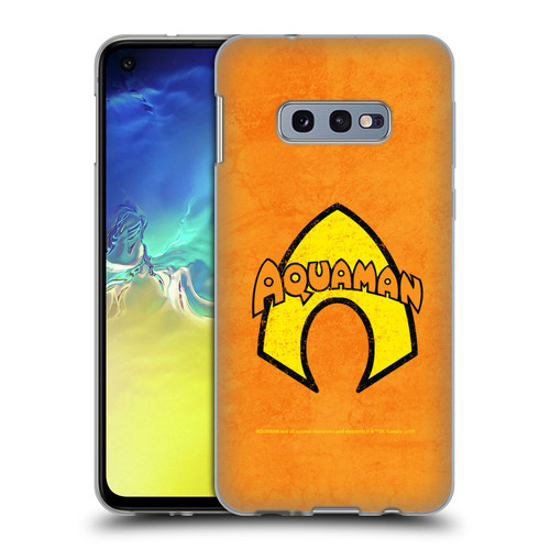 Aquaman DC Comics Logo Classic Distressed Look Soft Gel Case for Samsung Galaxy S10e