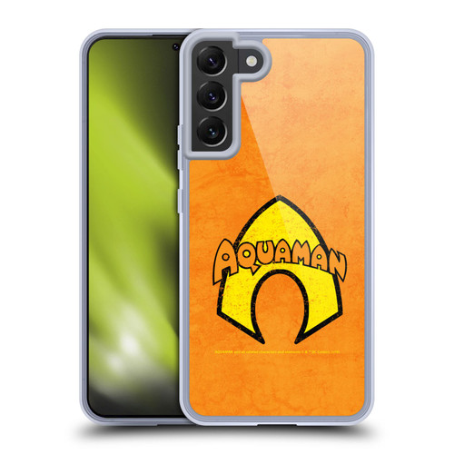 Aquaman DC Comics Logo Classic Distressed Look Soft Gel Case for Samsung Galaxy S22+ 5G