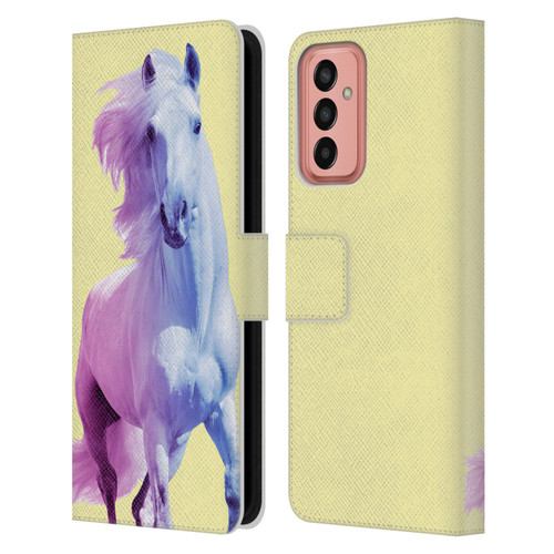 Mark Ashkenazi Pastel Potraits Yellow Horse Leather Book Wallet Case Cover For Samsung Galaxy M13 (2022)