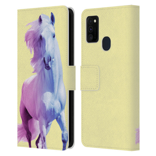 Mark Ashkenazi Pastel Potraits Yellow Horse Leather Book Wallet Case Cover For Samsung Galaxy M30s (2019)/M21 (2020)