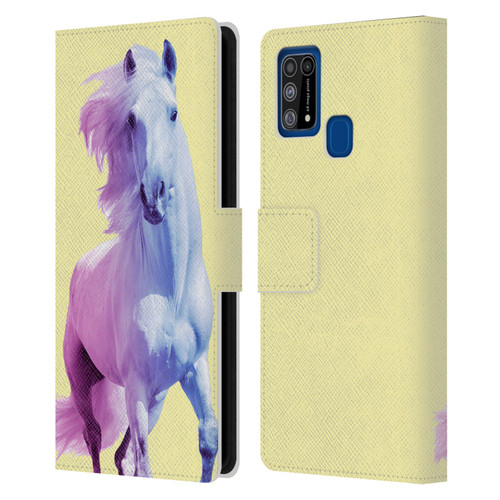 Mark Ashkenazi Pastel Potraits Yellow Horse Leather Book Wallet Case Cover For Samsung Galaxy M31 (2020)