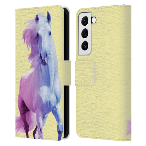 Mark Ashkenazi Pastel Potraits Yellow Horse Leather Book Wallet Case Cover For Samsung Galaxy S22 5G