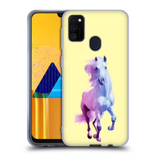 Mark Ashkenazi Pastel Potraits Yellow Horse Soft Gel Case for Samsung Galaxy M30s (2019)/M21 (2020)