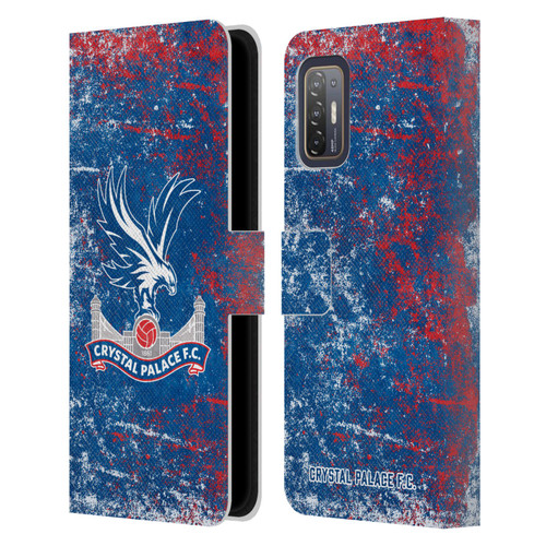 Crystal Palace FC Crest Distressed Leather Book Wallet Case Cover For HTC Desire 21 Pro 5G