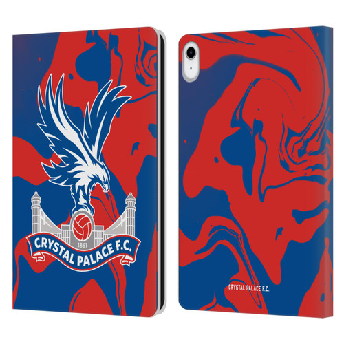Crystal Palace FC Crest Red And Blue Marble Leather Book Wallet Case Cover For Apple iPad 10.9 (2022)