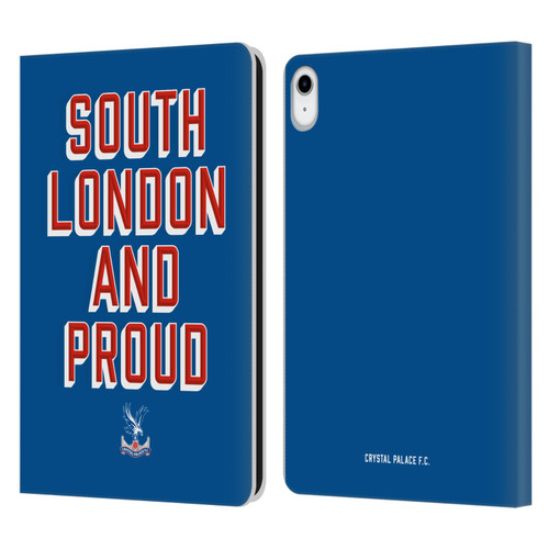 Crystal Palace FC Crest South London And Proud Leather Book Wallet Case Cover For Apple iPad 10.9 (2022)