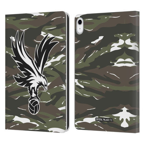Crystal Palace FC Crest Woodland Camouflage Leather Book Wallet Case Cover For Apple iPad 10.9 (2022)