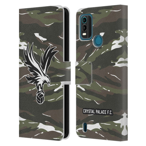 Crystal Palace FC Crest Woodland Camouflage Leather Book Wallet Case Cover For Nokia G11 Plus