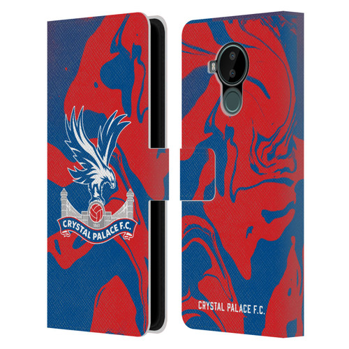 Crystal Palace FC Crest Red And Blue Marble Leather Book Wallet Case Cover For Nokia C30