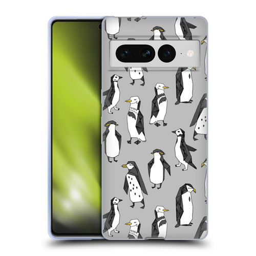 Andrea Lauren Design Birds Gray Penguins Soft Gel Case for Google Pixel 7 Pro