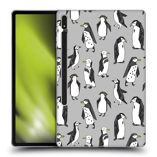 Andrea Lauren Design Birds Gray Penguins Soft Gel Case for Samsung Galaxy Tab S8 Plus