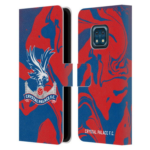 Crystal Palace FC Crest Red And Blue Marble Leather Book Wallet Case Cover For Nokia XR20
