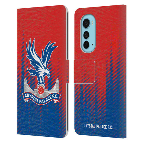 Crystal Palace FC Crest Halftone Leather Book Wallet Case Cover For Motorola Edge (2022)