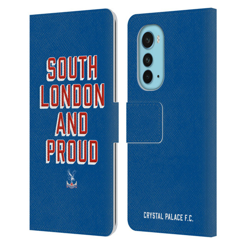 Crystal Palace FC Crest South London And Proud Leather Book Wallet Case Cover For Motorola Edge (2022)