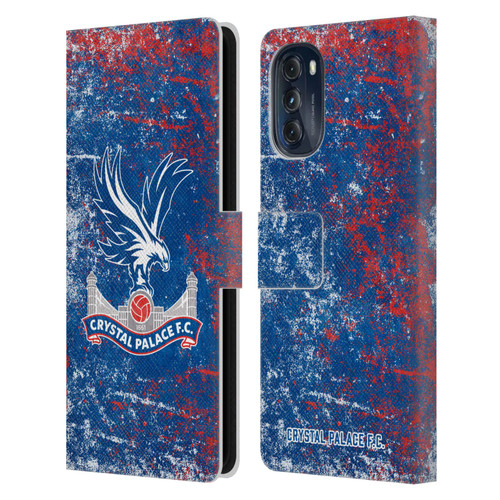 Crystal Palace FC Crest Distressed Leather Book Wallet Case Cover For Motorola Moto G (2022)