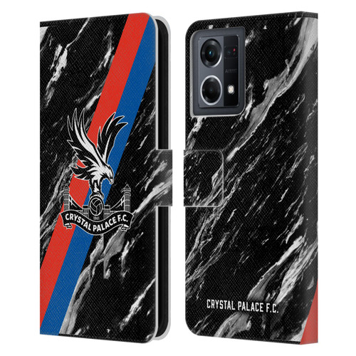 Crystal Palace FC Crest Black Marble Leather Book Wallet Case Cover For OPPO Reno8 4G