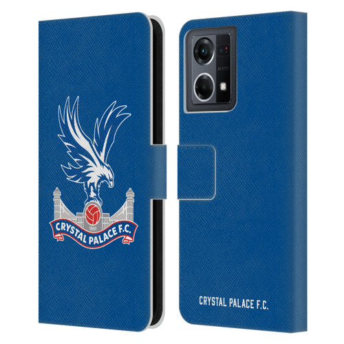 Crystal Palace FC Crest Plain Leather Book Wallet Case Cover For OPPO Reno8 4G