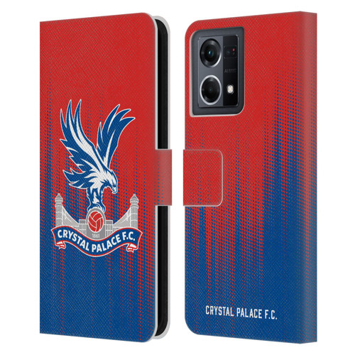Crystal Palace FC Crest Halftone Leather Book Wallet Case Cover For OPPO Reno8 4G