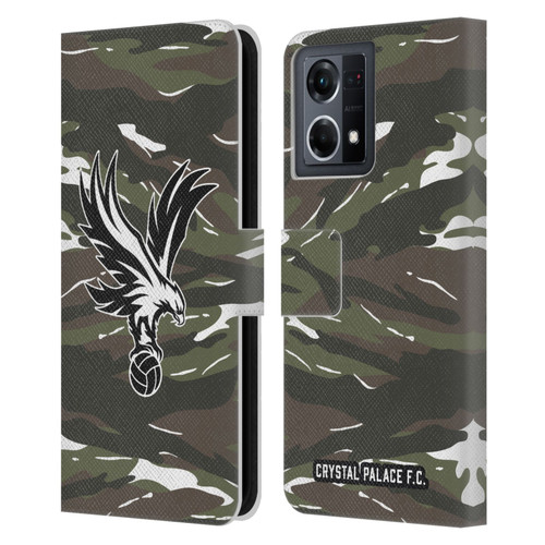 Crystal Palace FC Crest Woodland Camouflage Leather Book Wallet Case Cover For OPPO Reno8 4G