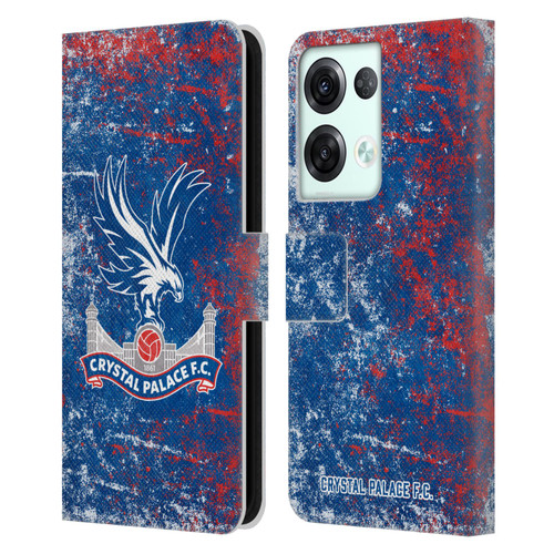 Crystal Palace FC Crest Distressed Leather Book Wallet Case Cover For OPPO Reno8 Pro