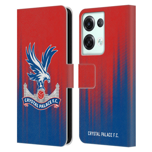 Crystal Palace FC Crest Halftone Leather Book Wallet Case Cover For OPPO Reno8 Pro