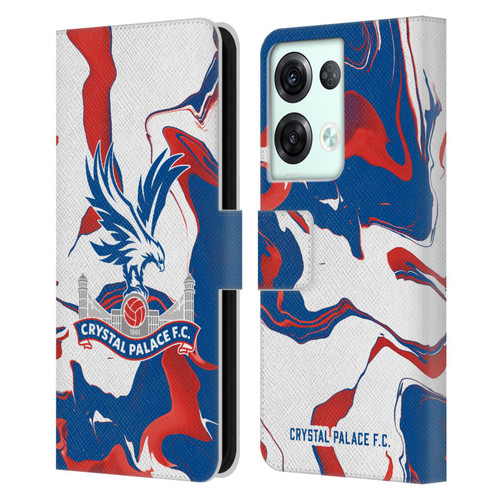 Crystal Palace FC Crest Marble Leather Book Wallet Case Cover For OPPO Reno8 Pro