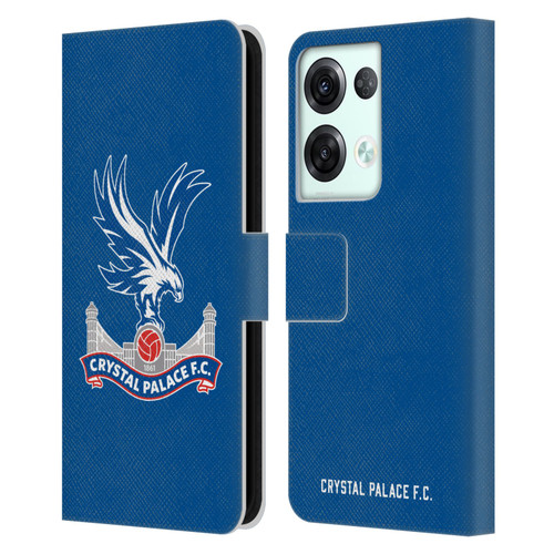 Crystal Palace FC Crest Plain Leather Book Wallet Case Cover For OPPO Reno8 Pro