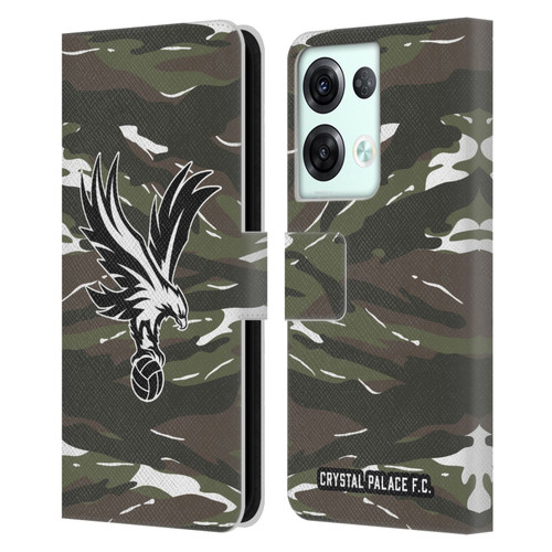 Crystal Palace FC Crest Woodland Camouflage Leather Book Wallet Case Cover For OPPO Reno8 Pro