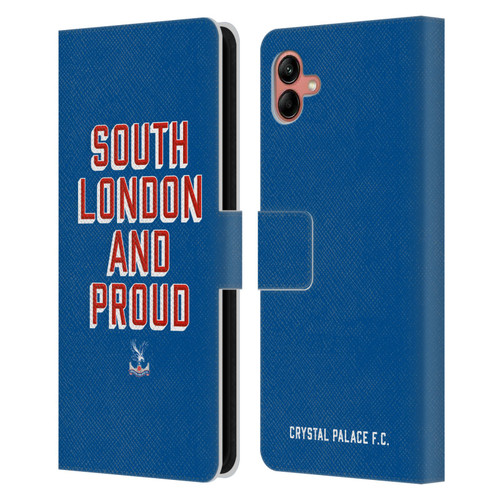 Crystal Palace FC Crest South London And Proud Leather Book Wallet Case Cover For Samsung Galaxy A04 (2022)