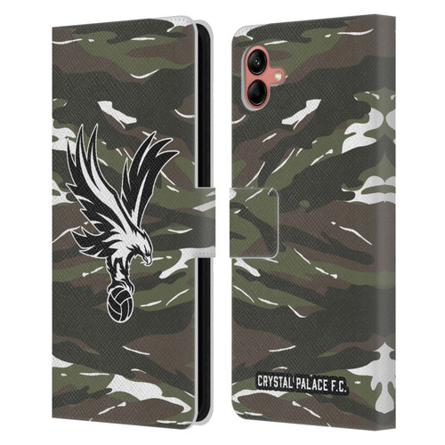 Crystal Palace FC Crest Woodland Camouflage Leather Book Wallet Case Cover For Samsung Galaxy A04 (2022)