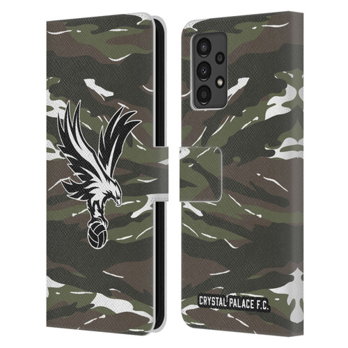 Crystal Palace FC Crest Woodland Camouflage Leather Book Wallet Case Cover For Samsung Galaxy A13 (2022)