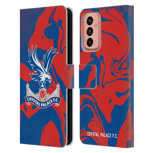 Crystal Palace FC Crest Red And Blue Marble Leather Book Wallet Case Cover For Samsung Galaxy M13 (2022)