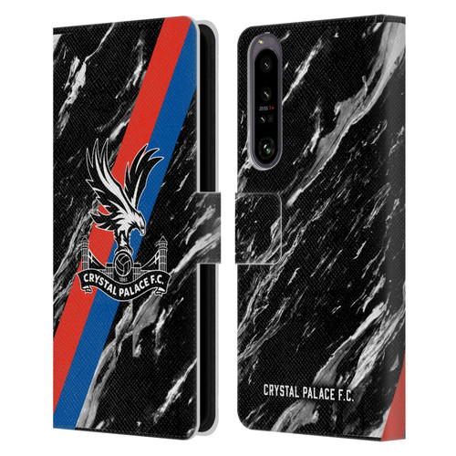 Crystal Palace FC Crest Black Marble Leather Book Wallet Case Cover For Sony Xperia 1 IV