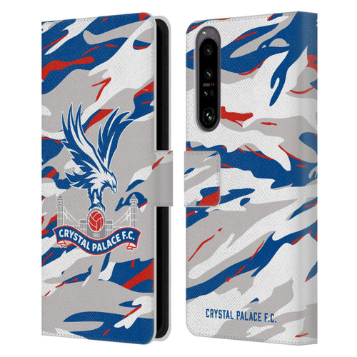 Crystal Palace FC Crest Camouflage Leather Book Wallet Case Cover For Sony Xperia 1 IV